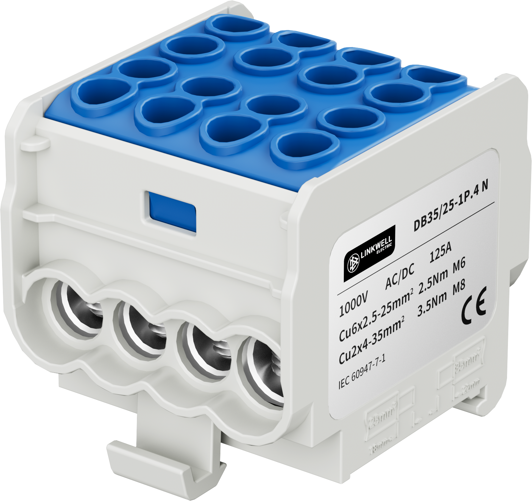 DB Series DB32/25-1P.4 Universal Terminal Block for Power Distribution Cabinet