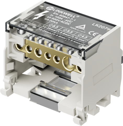 LK207 pure copper rail type junction box rail type cabinet terminal