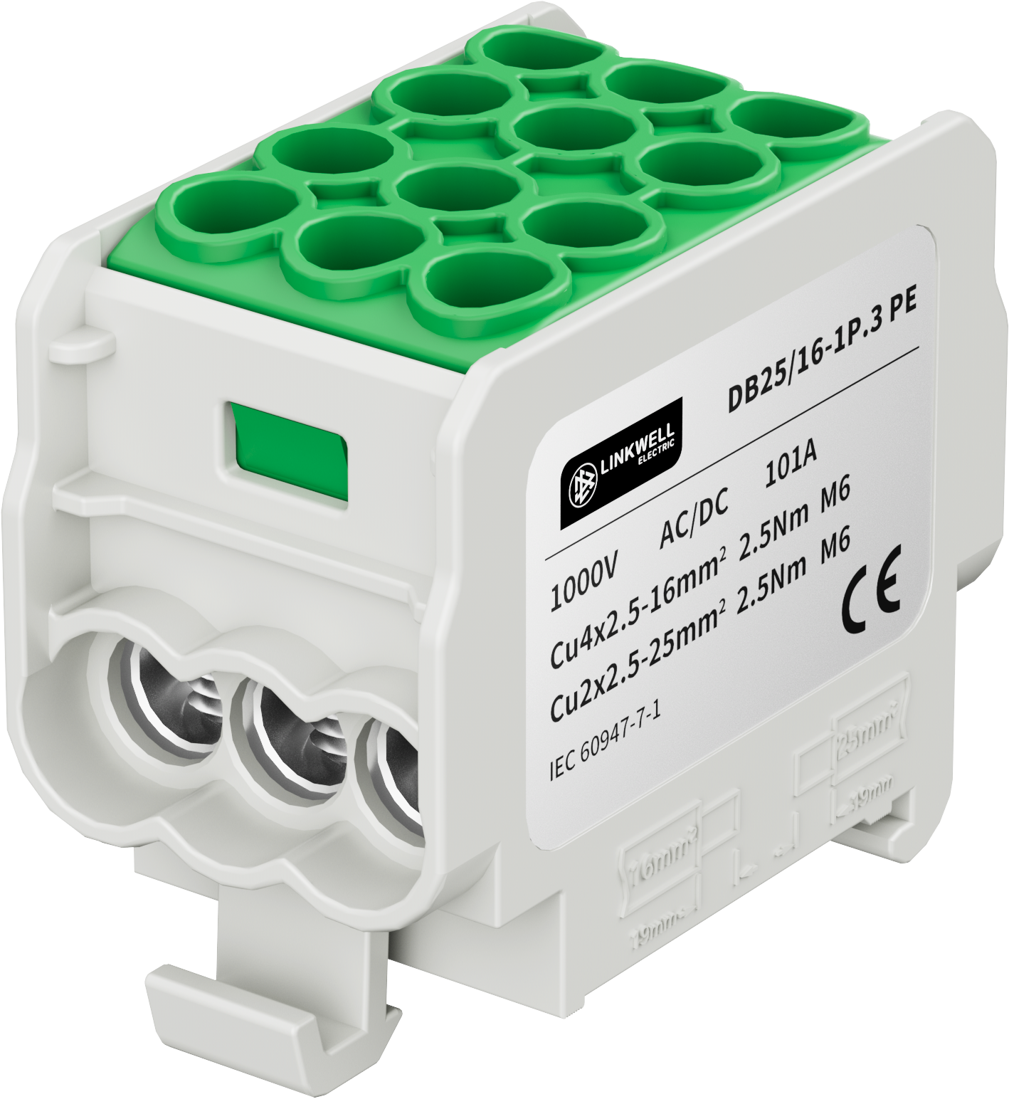 DB Series DB25/16-1P.3 Universal Terminal Block for Power Distribution Cabinet