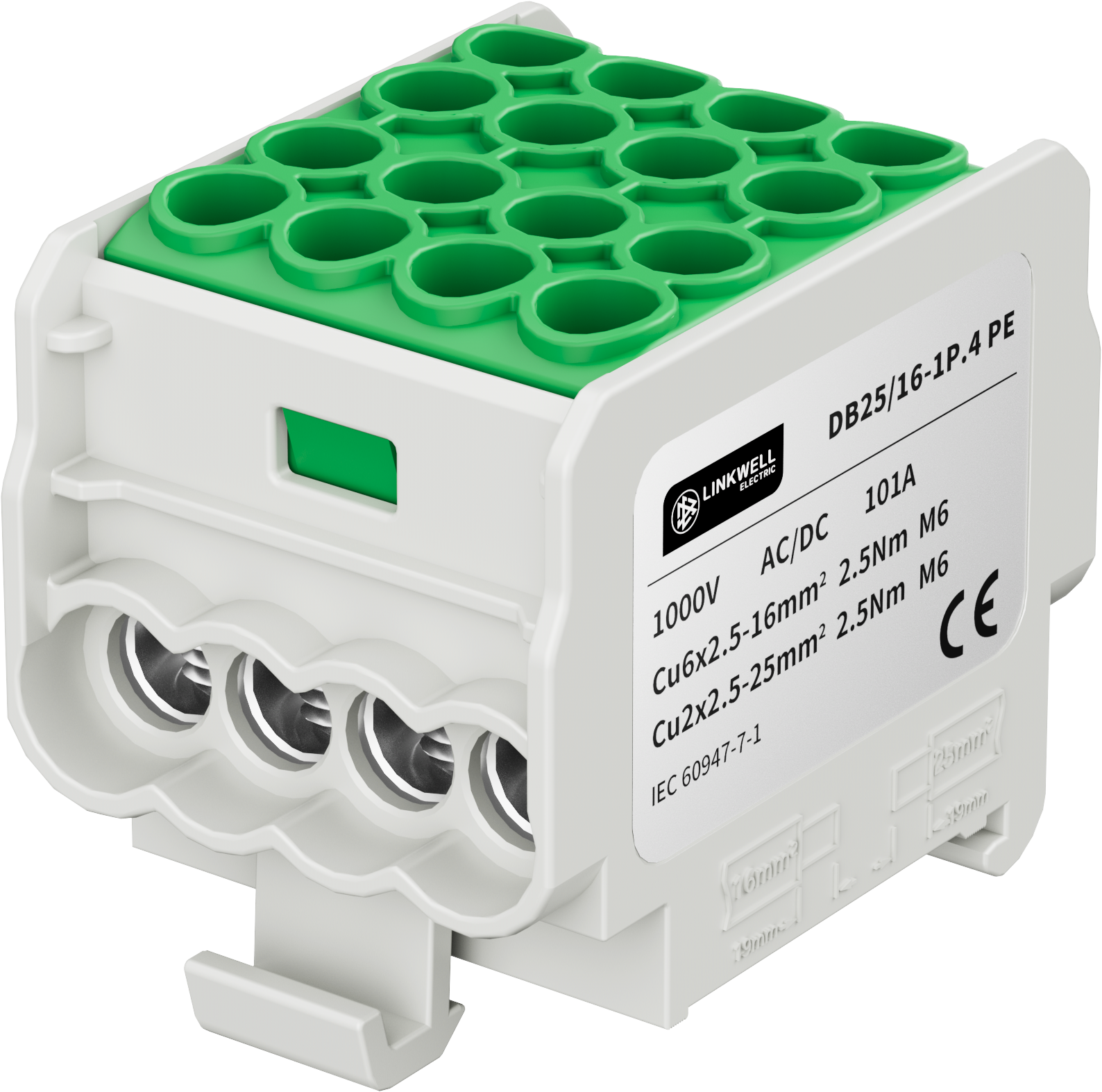 DB Series DB25/16-1P.4 Universal Terminal Block for Power Distribution Cabinet