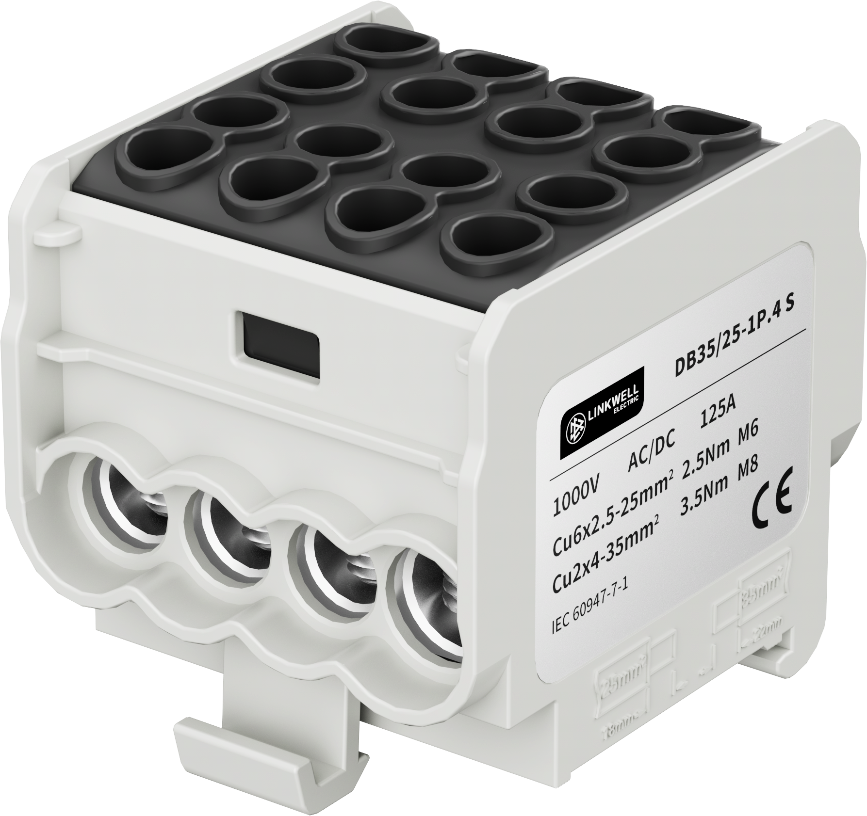 DB Series DB32/25-1P.4 Universal Terminal Block for Power Distribution Cabinet
