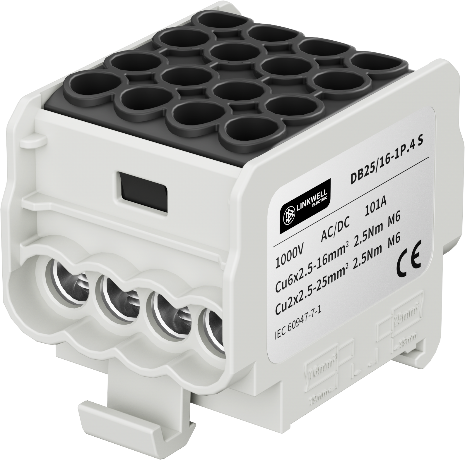 DB Series DB25/16-1P.4 Universal Terminal Block for Power Distribution Cabinet