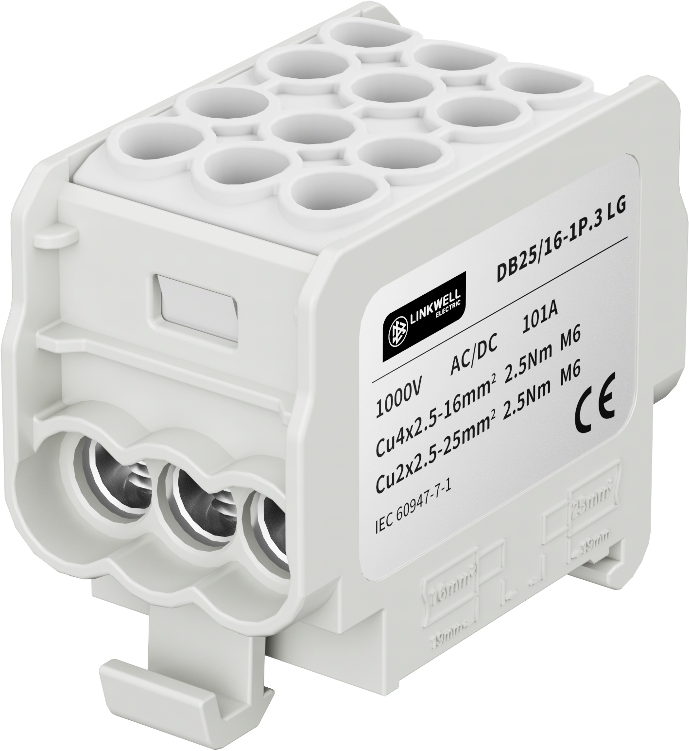 DB Series DB25/16-1P.3 Universal Terminal Block for Power Distribution Cabinet