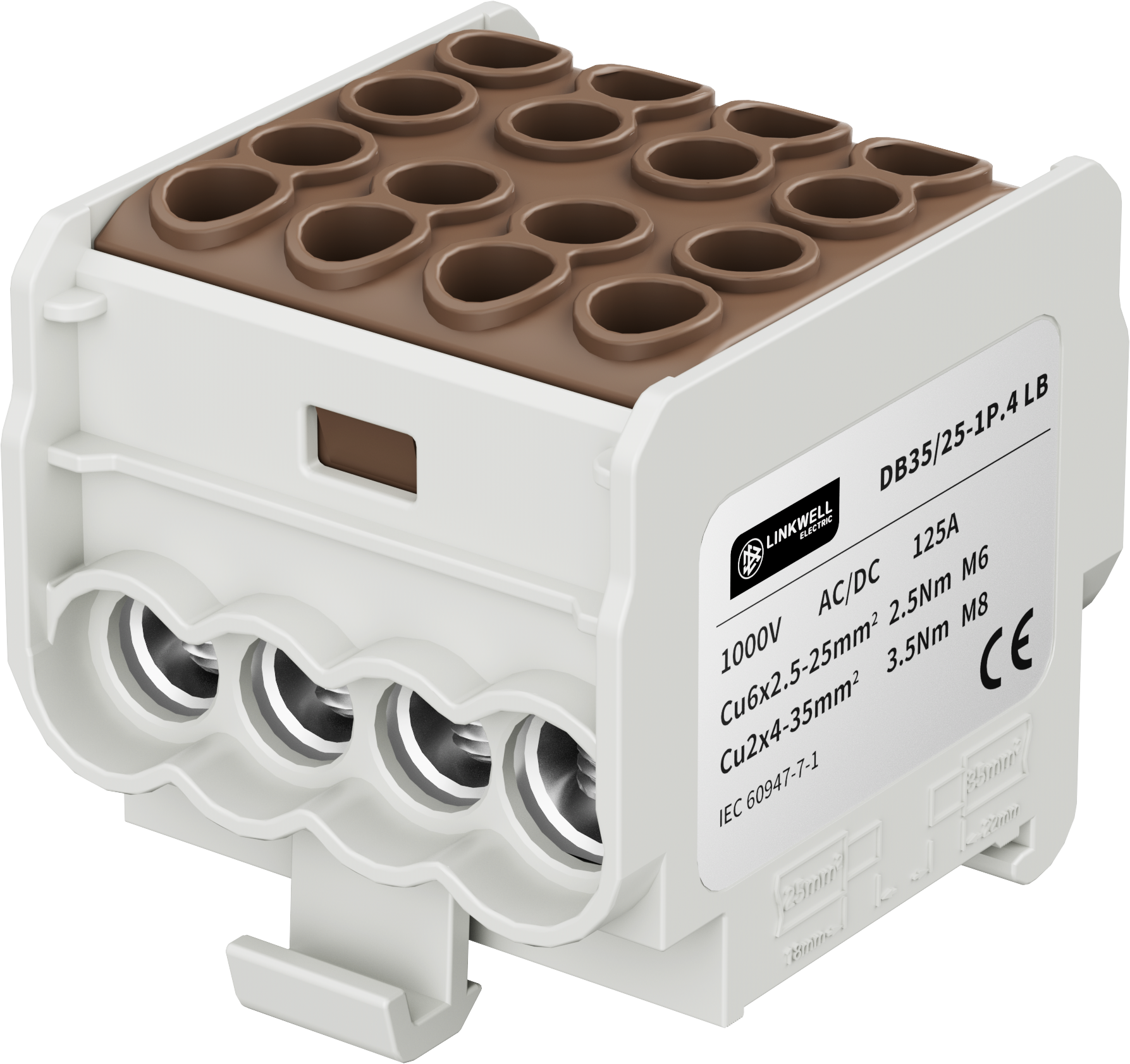 DB Series DB32/25-1P.4 Universal Terminal Block for Power Distribution Cabinet