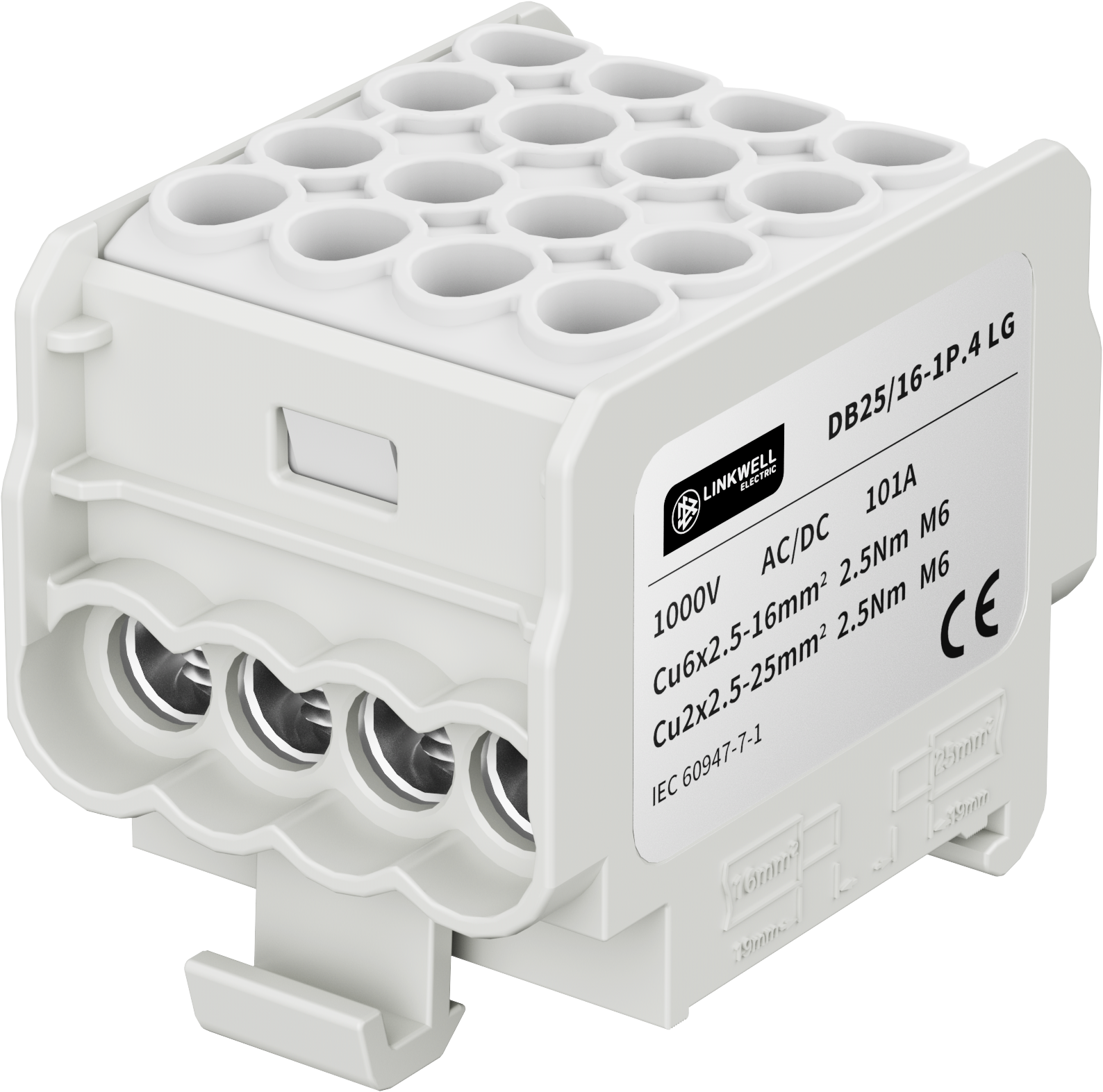 DB Series DB25/16-1P.4 Universal Terminal Block for Power Distribution Cabinet